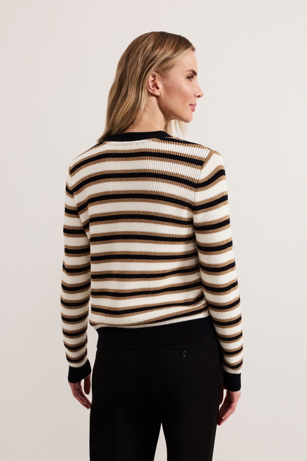 Phase Eight Phase Eight Women's Indy Stripe Cardigan in Black - 4