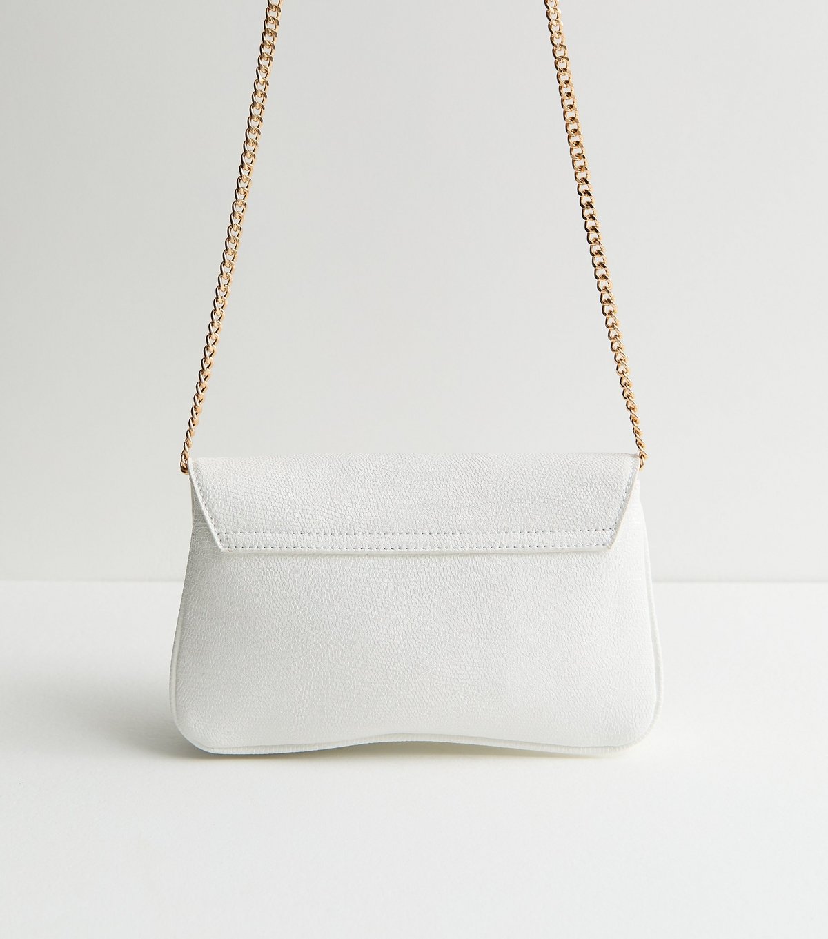 New Look White Shimmer Clutch Bag New Look - 4