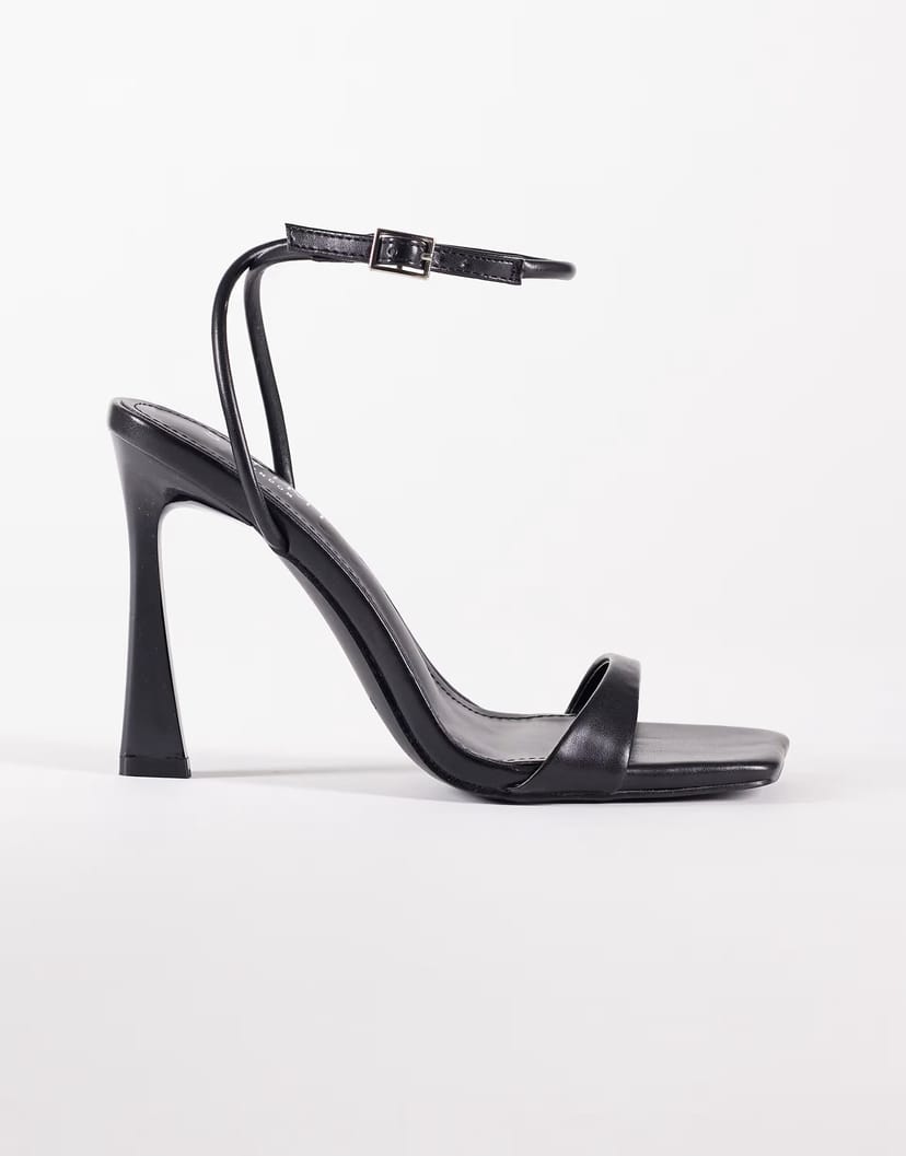 ASOS Simmi London Kareena barely there heeled sandals in black - 1