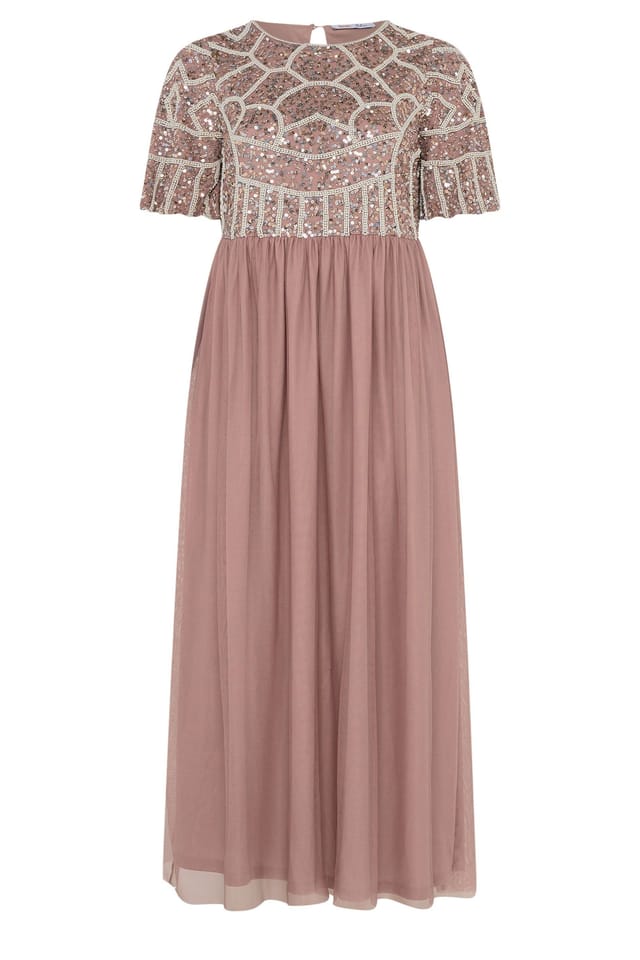 Yours Yours Women's Embellished Maxi Dress in Pink - 2