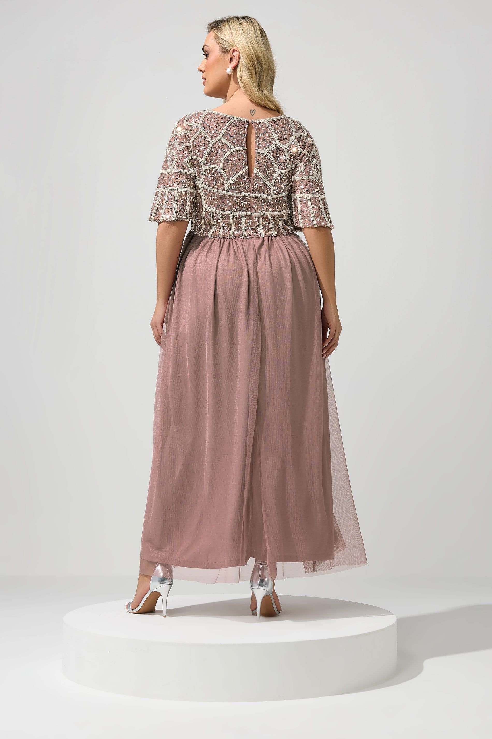 Yours Yours Women's Embellished Maxi Dress in Pink - 4