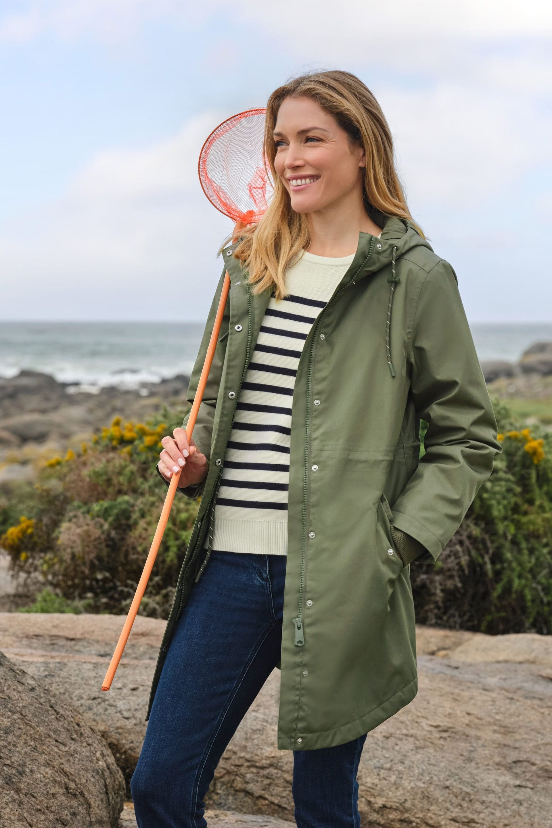 WoolOvers Green Waterproof Raincoat For Women