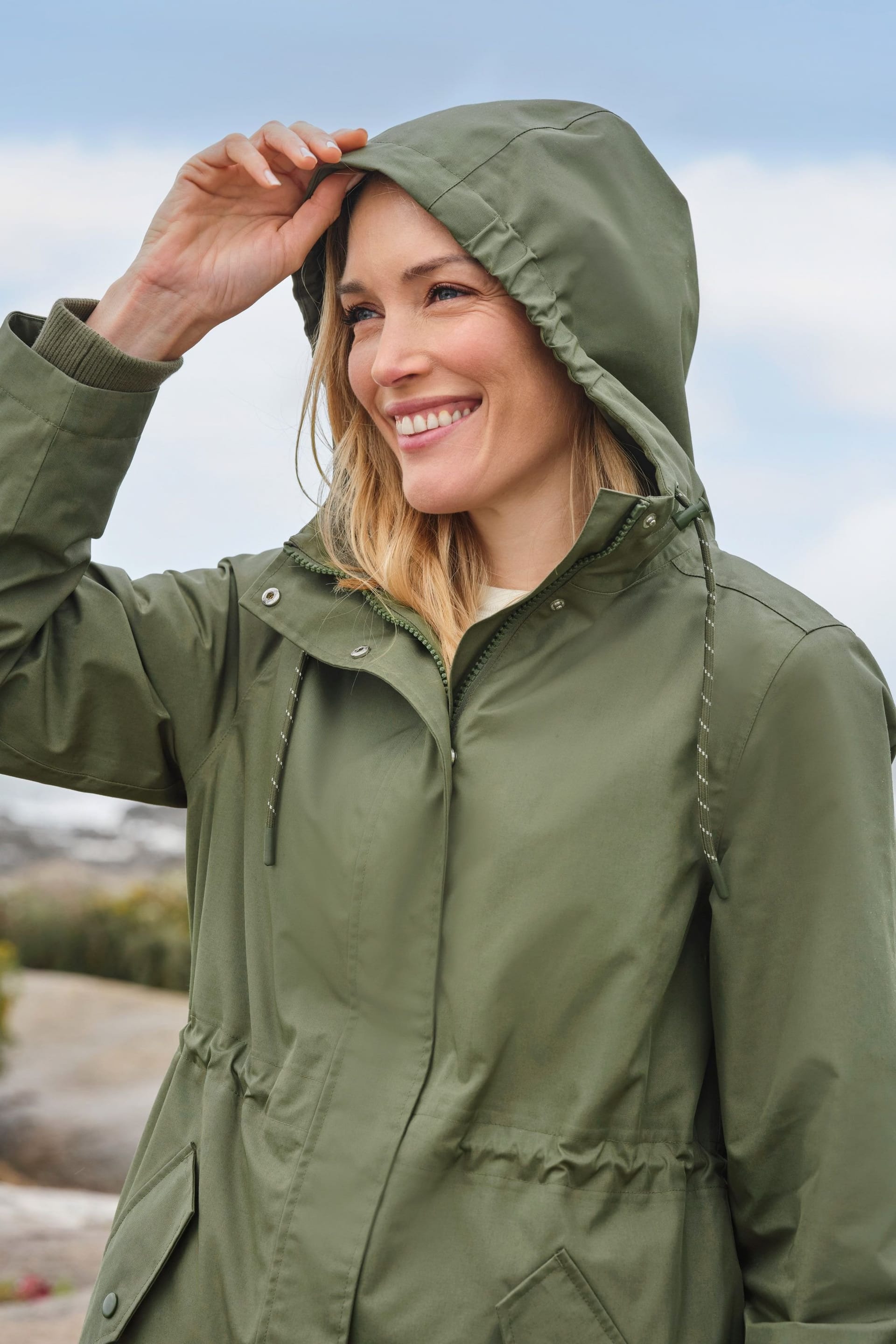 WoolOvers WoolOvers Women's Waterproof Raincoat in Green - 4