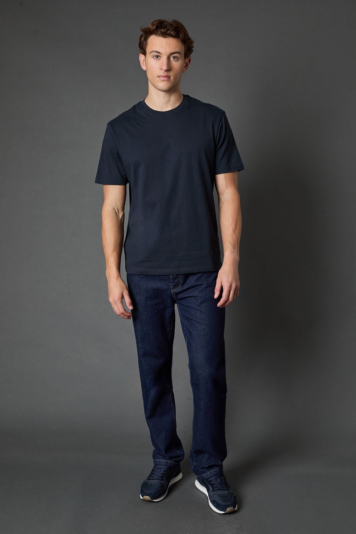 Burton Burton Men's Navy Plain Crew Neck T-Shirt - 4