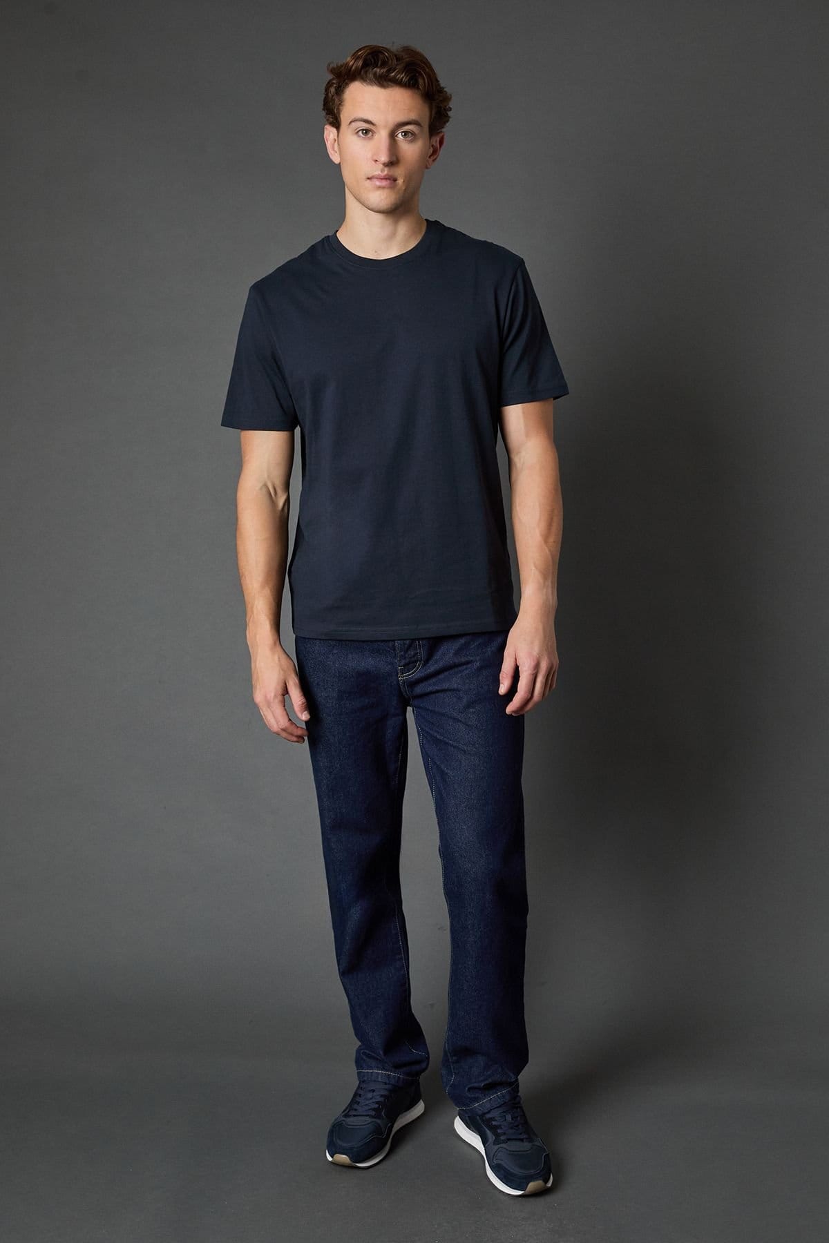 Burton Burton Men's Navy Plain Crew Neck T-Shirt - 4