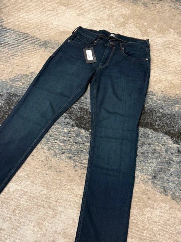 Paige Jeans PAIGE Federal Slim-Fit Stretch-Cotton Jeans Men's Size31 Dark Blue