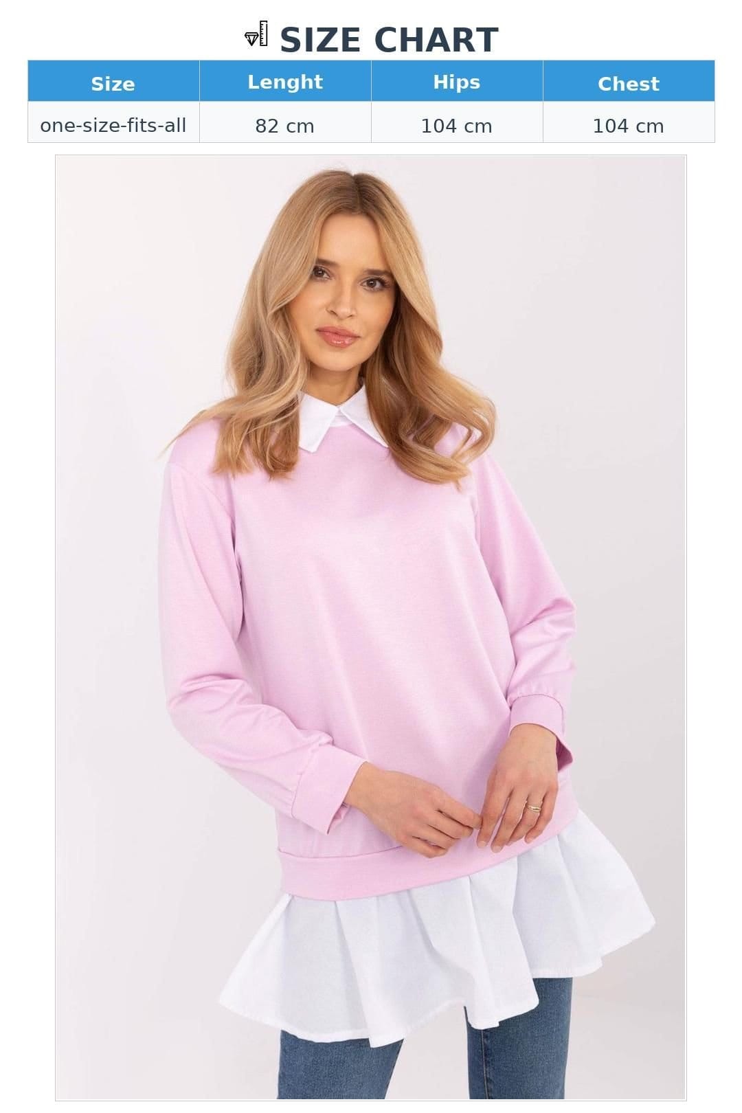 Love Lace Love Lace Women's Classic Collar Viscose Cotton Blouse Shirt Insert in Baby Pink - 4