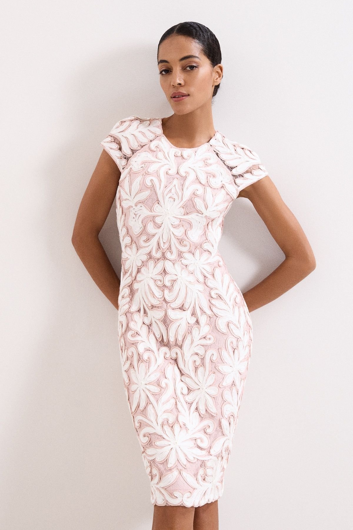 Phase Eight Phase Eight Women's Karima Lace Dress in Dusty Pink - 3