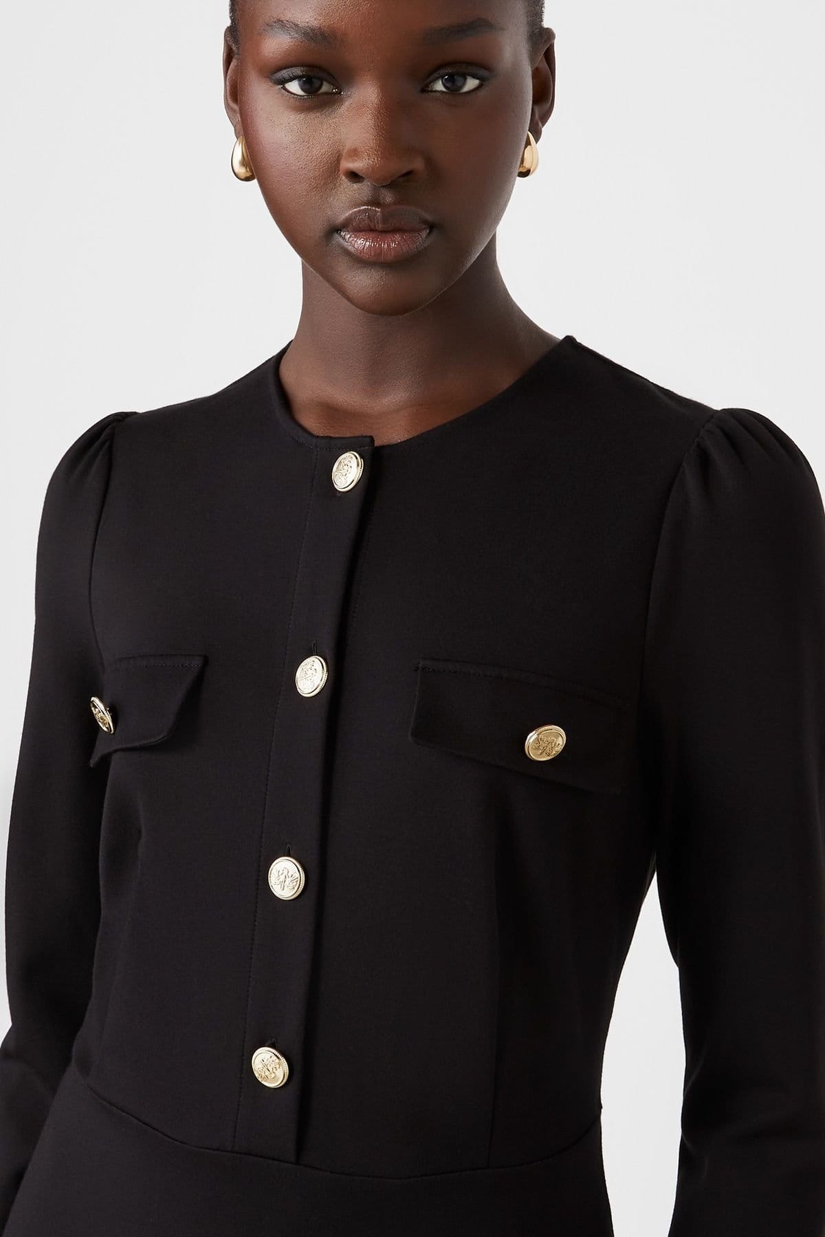 Finery London Finery London Women's Gilly Ponte Jersey Midi Dress in Black - 4