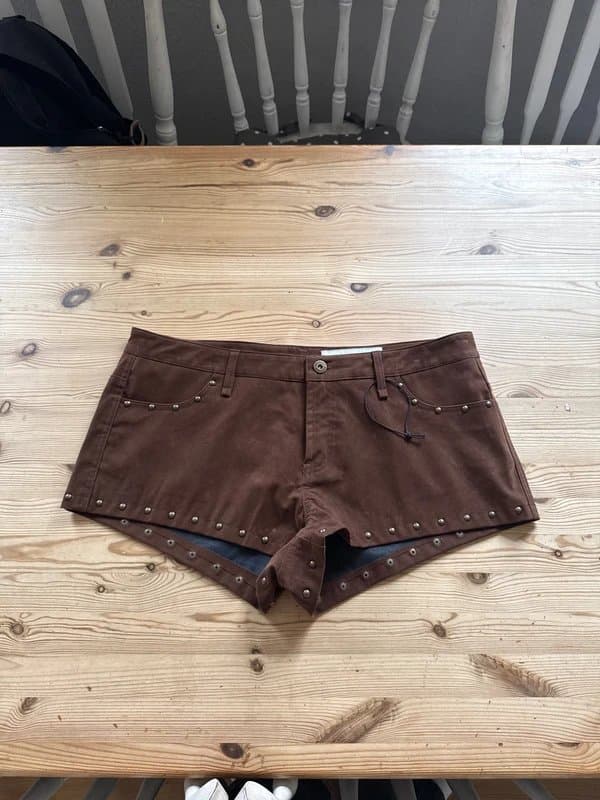 Bershka Bershka EU44 size 16 brown faux leather shorts