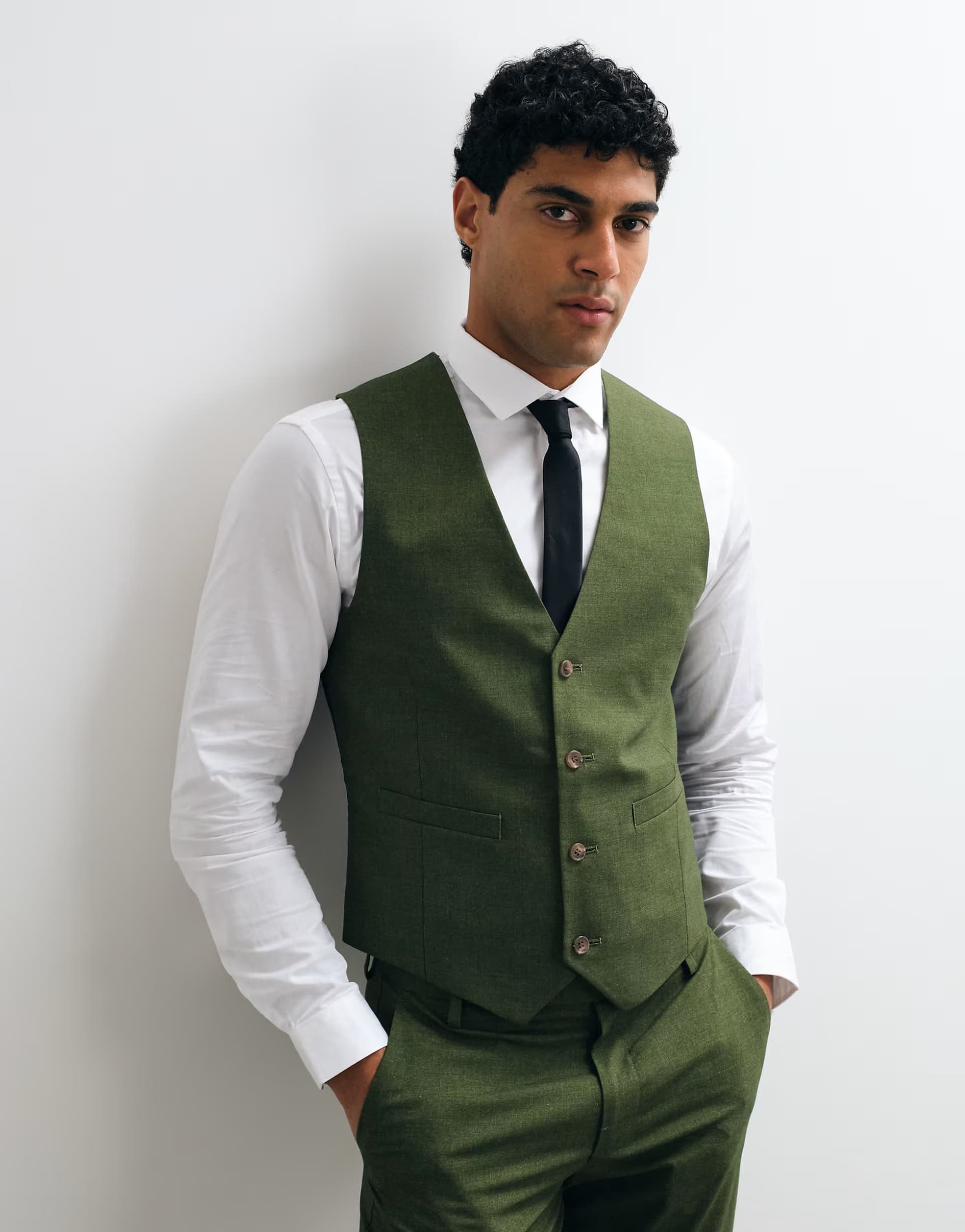 ASOS ASOS DESIGN skinny suit waistcoat in green