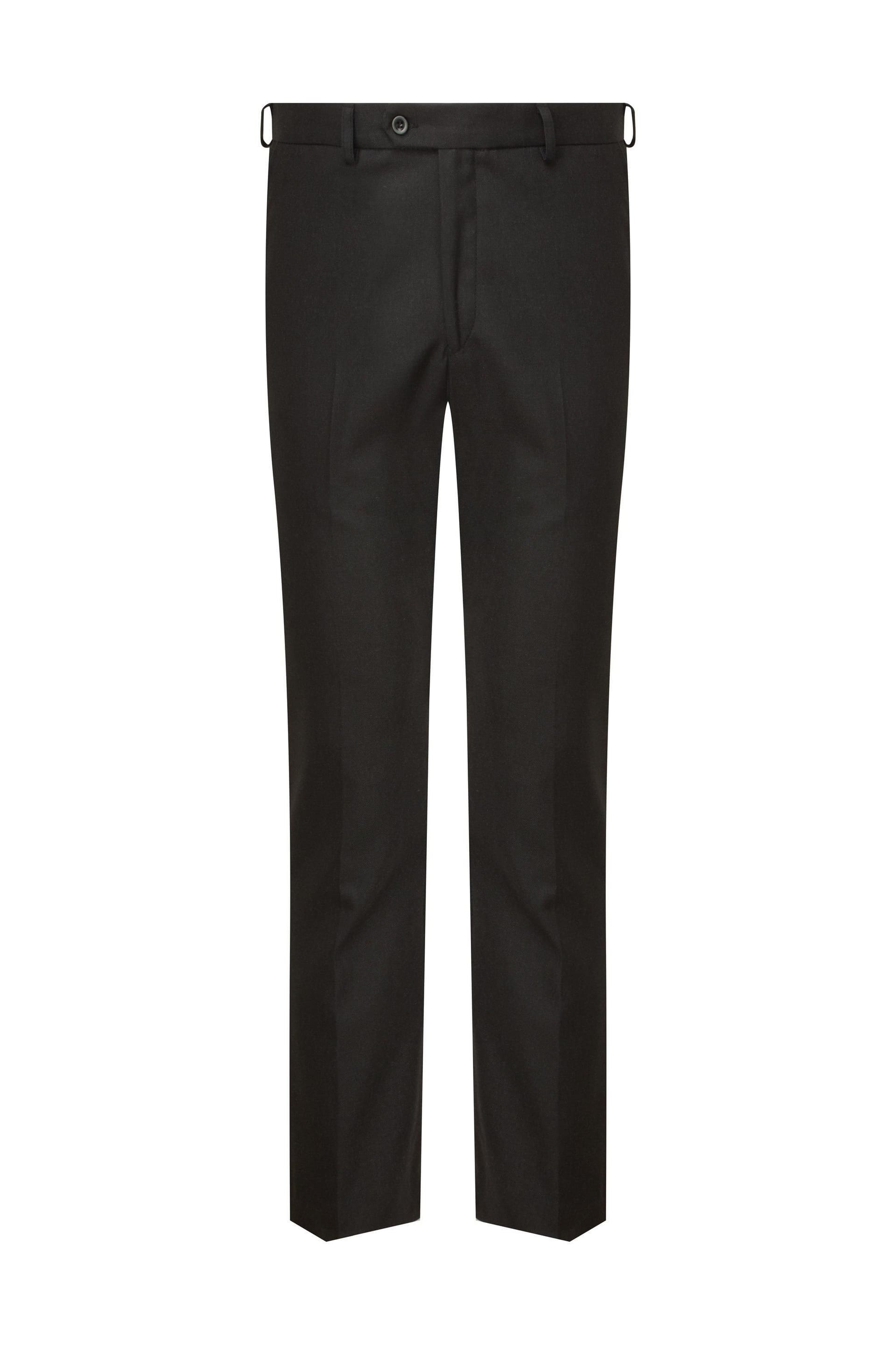 David Luke Dark Grey Slim Fit School Trousers For Boys