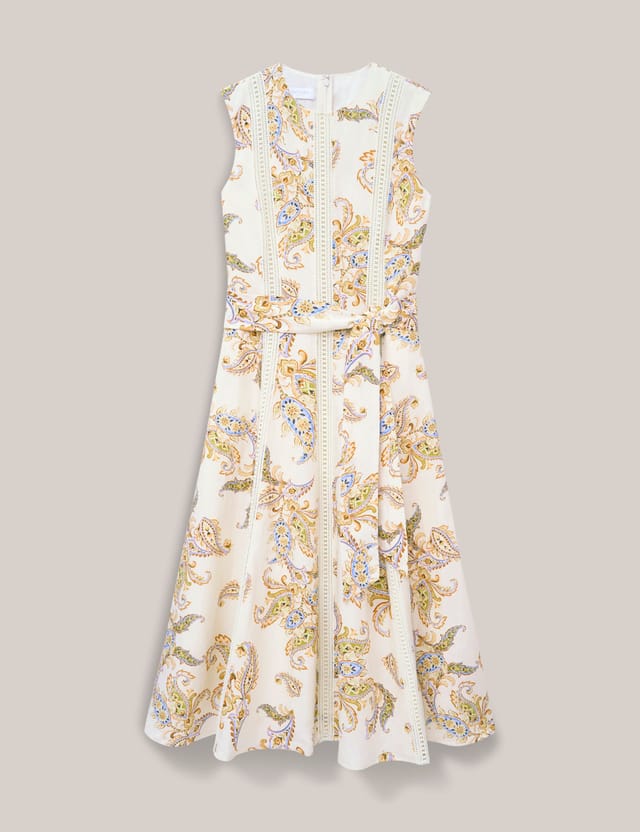 Hobbs London Hobbs London Women's Uma Linen Blend Midi Dress in Cream - 2