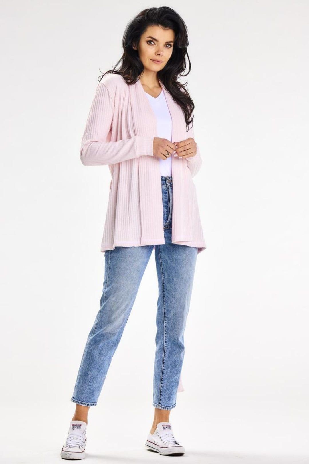 Love Lace Love Lace Women's Awama Belted Shawl Collar Loose Cardigan in Pink - 4