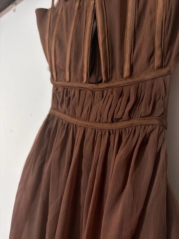 ASOS Design Corset top cut out tulle midi dress lace up back