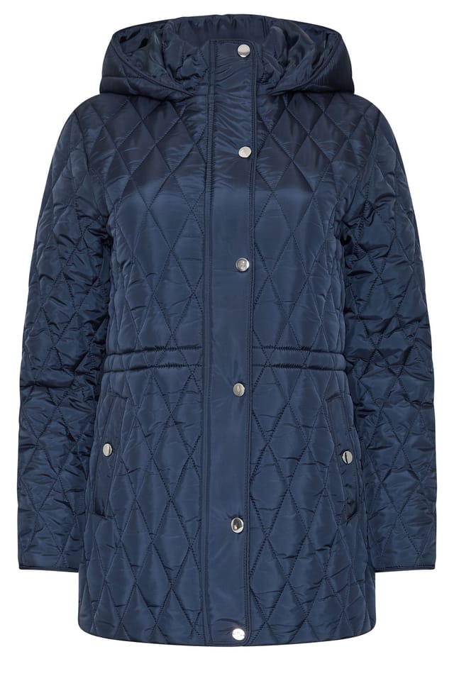 M&Co M&Co Women's Diamond Quilted Jacket in Mid Navy - 2