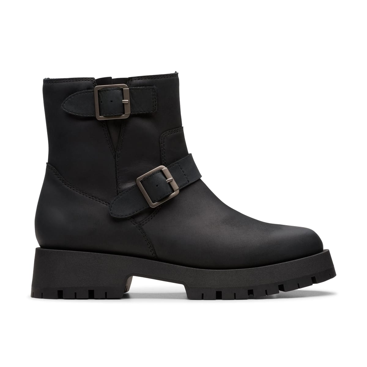 Clarks Clarks Women's Ledwick Haley Black Oily Leather Ankle Boots - 1