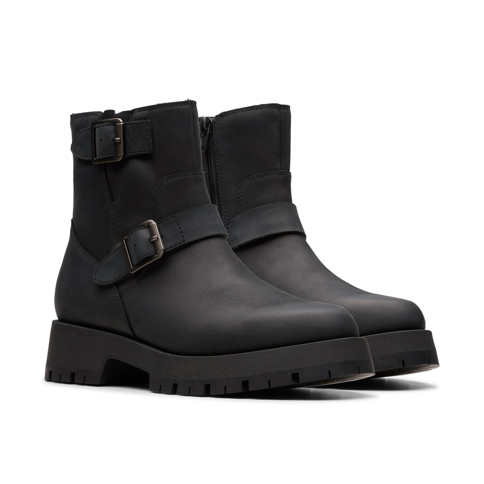 Clarks Clarks Women's Ledwick Haley Black Oily Leather Ankle Boots - 4
