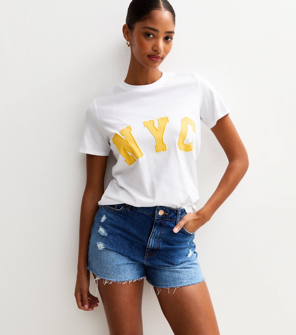 New Look Women's White NYC Slogan T-Shirt New Look