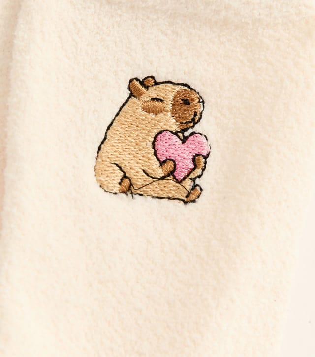 New Look Cream Embroidered Capybara Cosy Ankle Socks New Look - 2