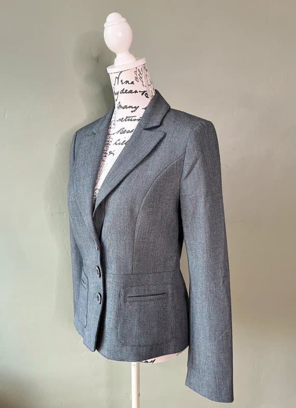 Next Next Jacket Blazer Size 10 Grey Classic Smart For Work Casual With Jeans VGC