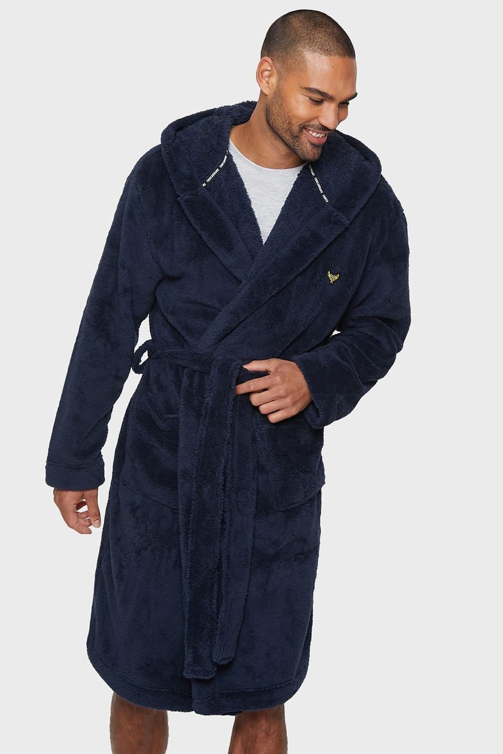 Threadbare Threadbare Men's 'Revel' Hooded Dressing Gown in Navy