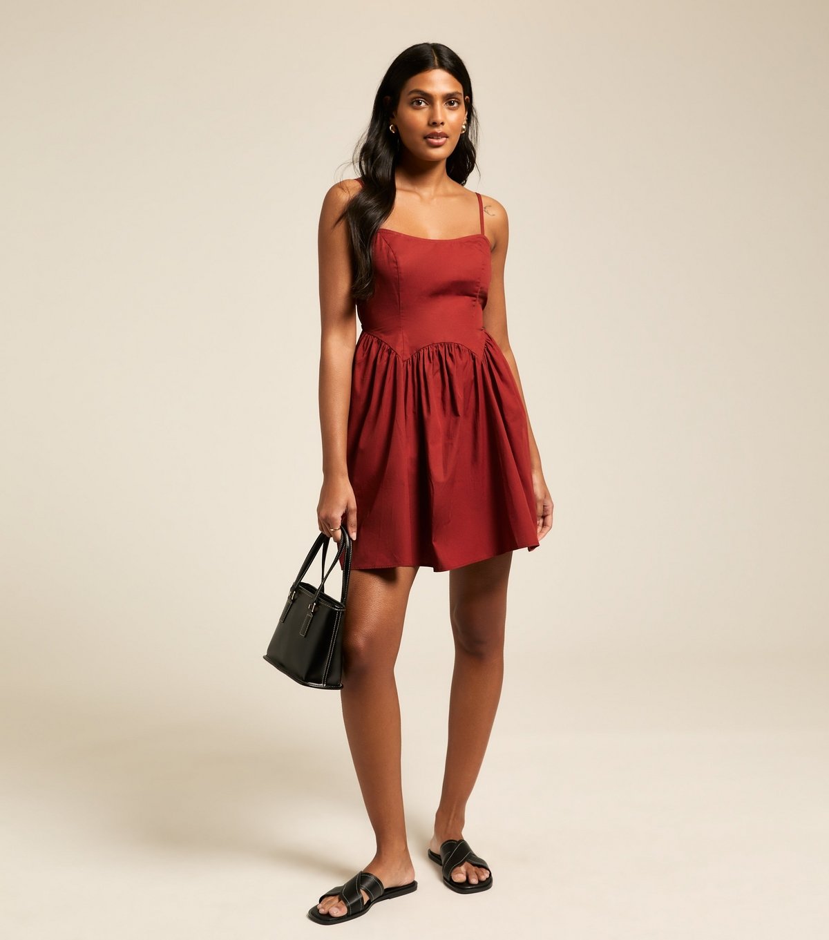 New Look Women's Dark Red Strappy Mini Dress New Look - 3