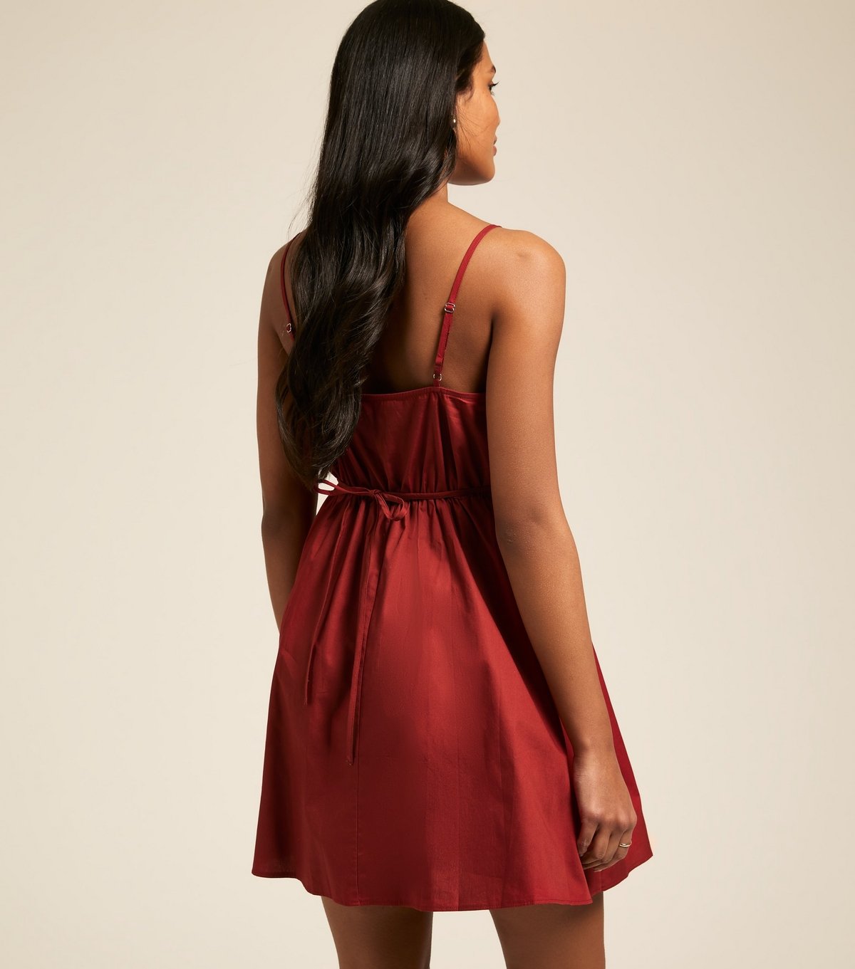 New Look Women's Dark Red Strappy Mini Dress New Look - 4