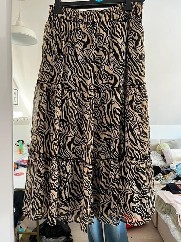 New Look New Look Animal Print Chiffon Maxi Skirt size 12