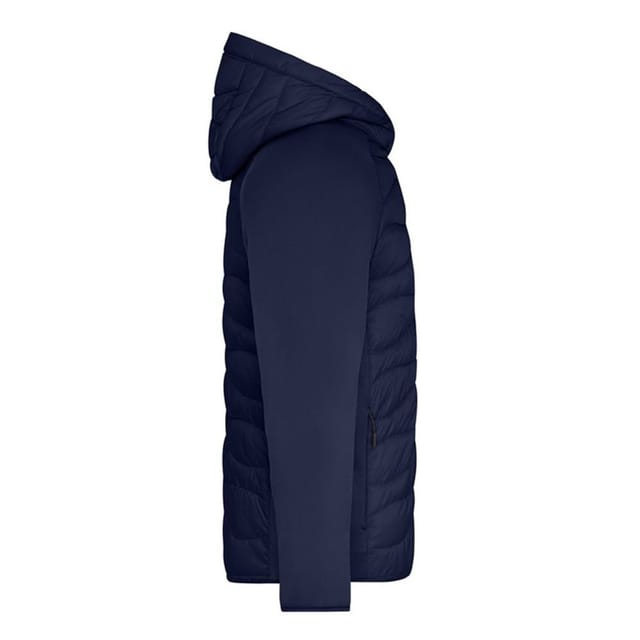 James and Nicholson James and Nicholson Men's Quilted Hybrid Jacket in Navy - 3