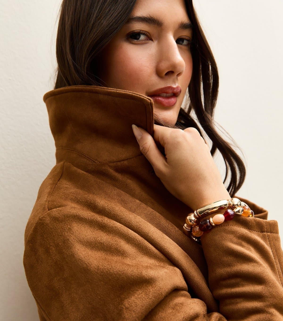 New Look Pack Of 2 Gold and Resin Bead Stretch Bracelet New Look