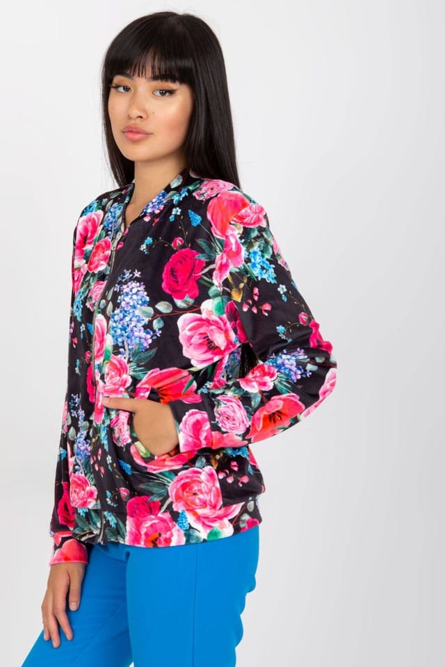 Love Lace Love Lace Women's Zip Front Long Sleeve Sweatshirt Style 169894 in Black - 3