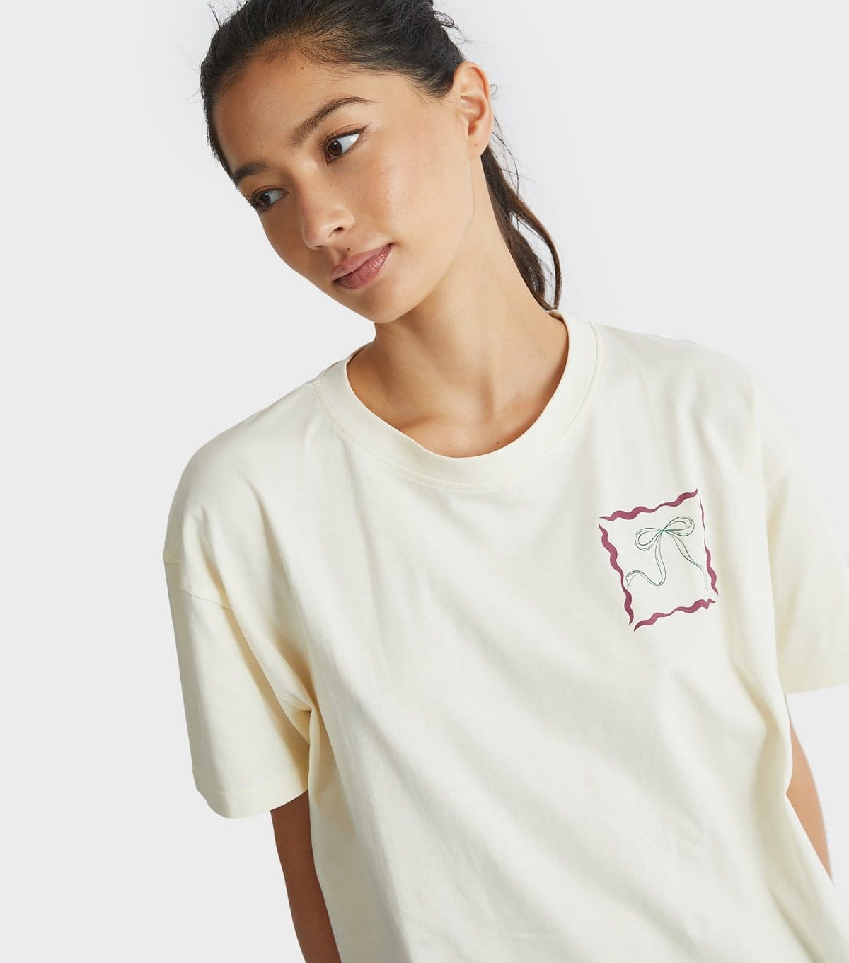 Skinnydip Women's Cream Patchwork Print T-Shirt Skinnydip New Look - 4