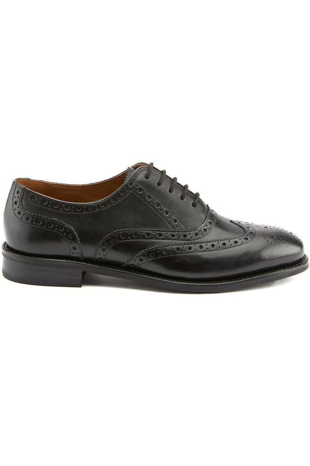 Jones Bootmaker Jones Bootmaker Men's Braxton Leather Brogues in Black - 2