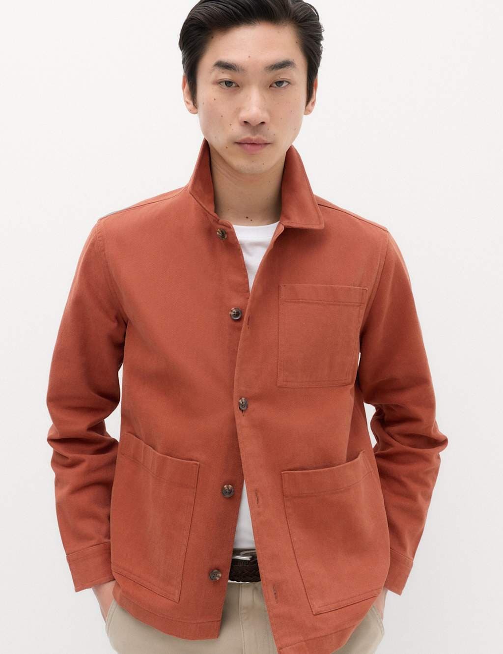 Marks & Spencer M&S Burnt Orange Twill Overshirt