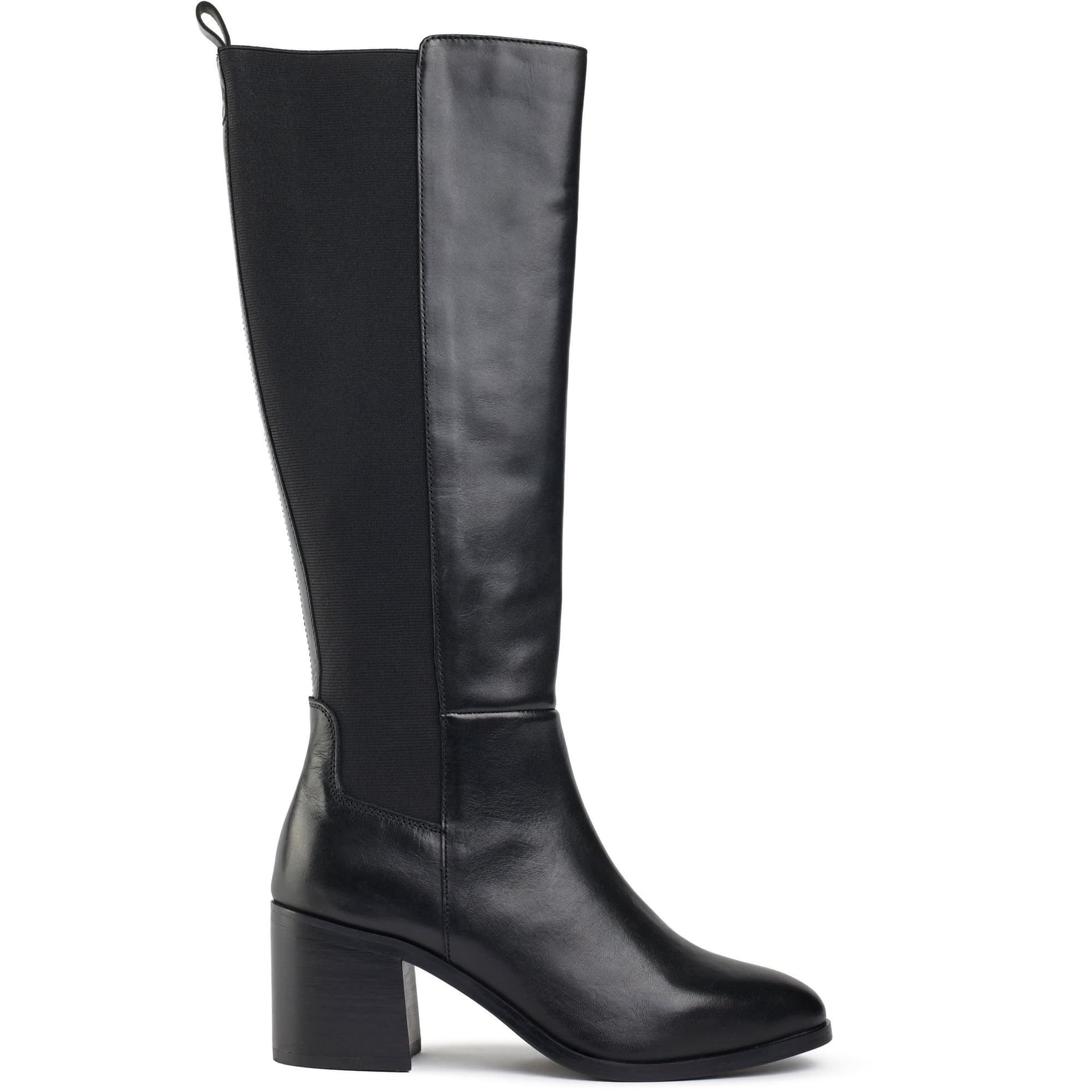 SOLE SOLE Women's Gillie Elasticated Knee High Boots in Black