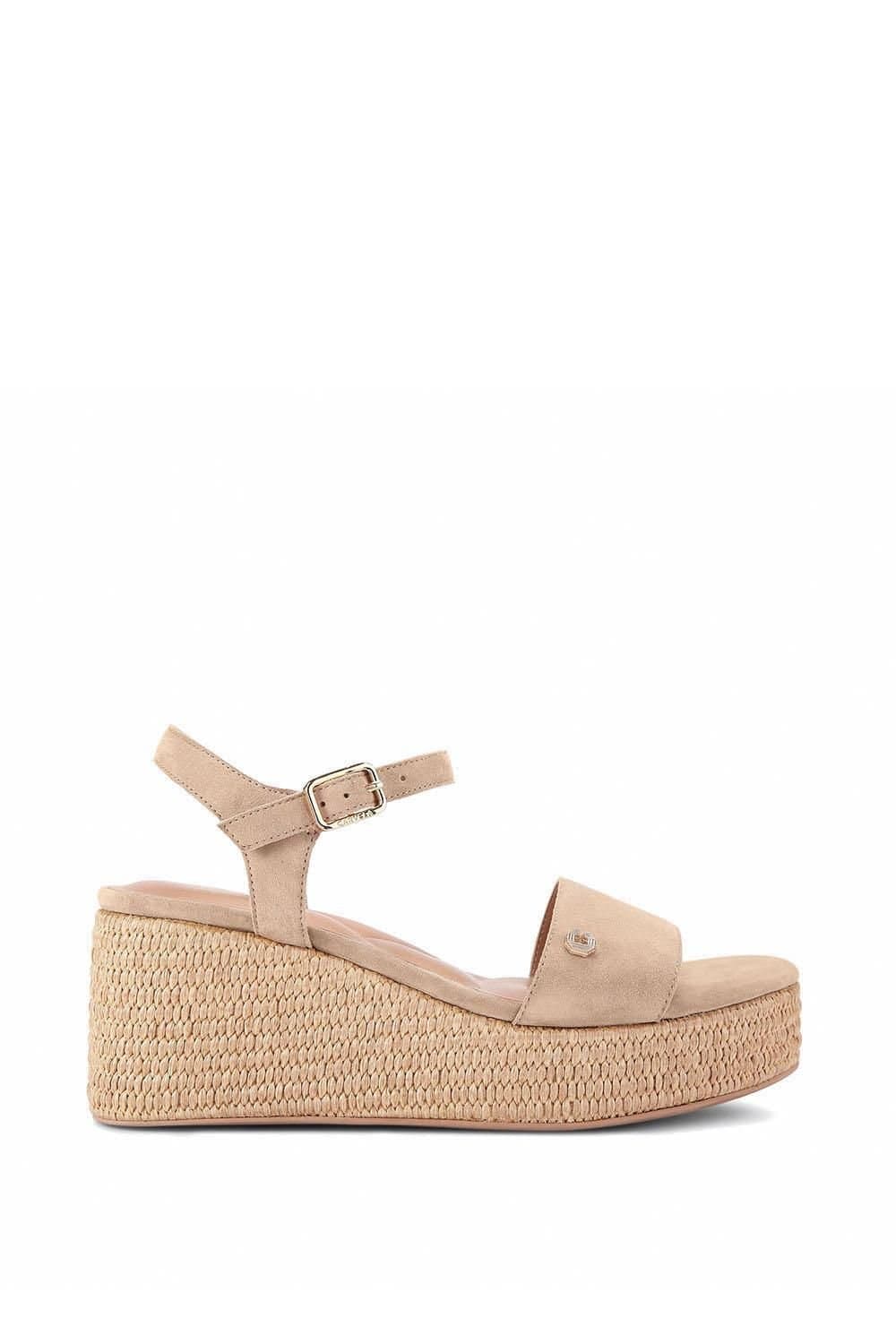 Carvela Carvela Women's 'Portofino Flatform' Suede Sandals in Taupe