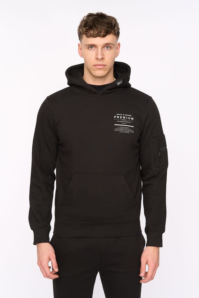 Duck&Cover Duck&Cover Men's Rayland Functional Hoodie with Mixed Media Print in Black - 3