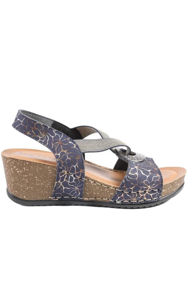 Fly Flot Fly Flot Women's FlyFlot Wedge Heel Slingback Sandals in Navy - 2