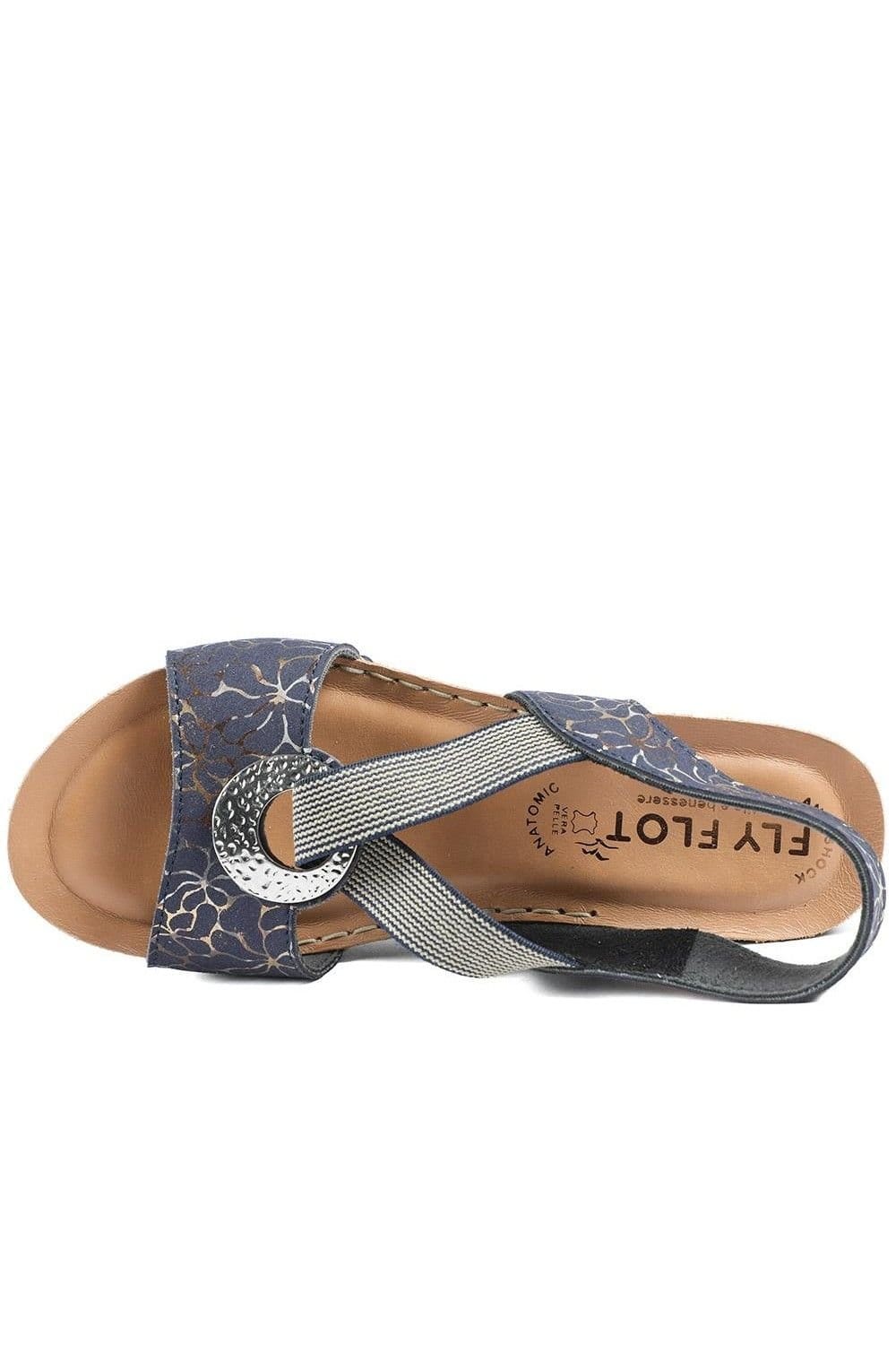 Fly Flot Fly Flot Women's FlyFlot Wedge Heel Slingback Sandals in Navy - 4