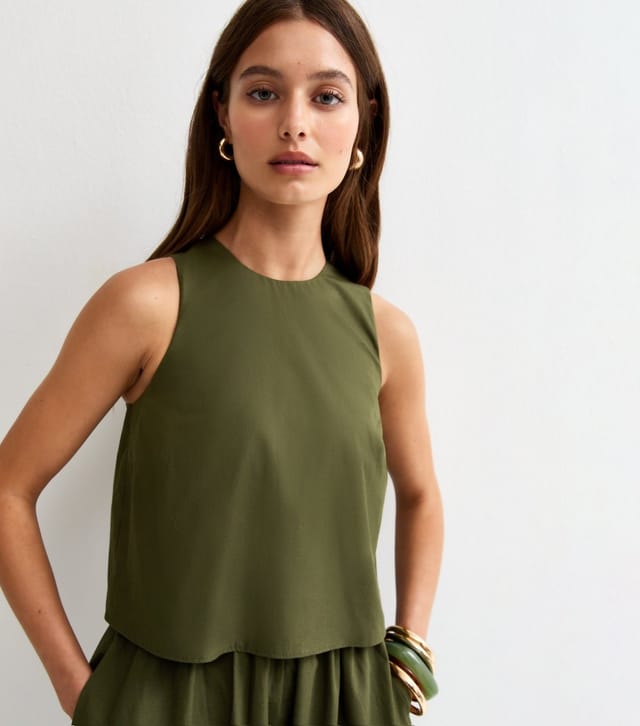 New Look Women's Dark Khaki Layered Sleeveless Midi Dress New Look - 2