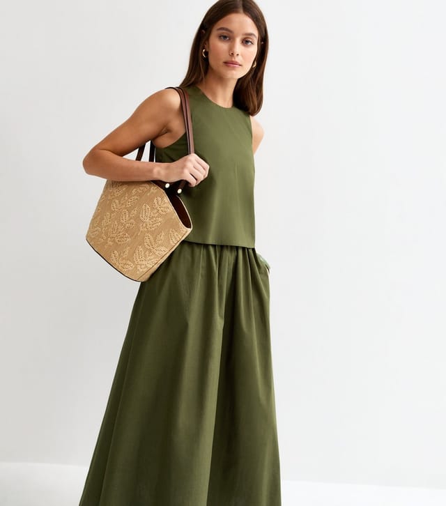New Look Women's Dark Khaki Layered Sleeveless Midi Dress New Look - 3