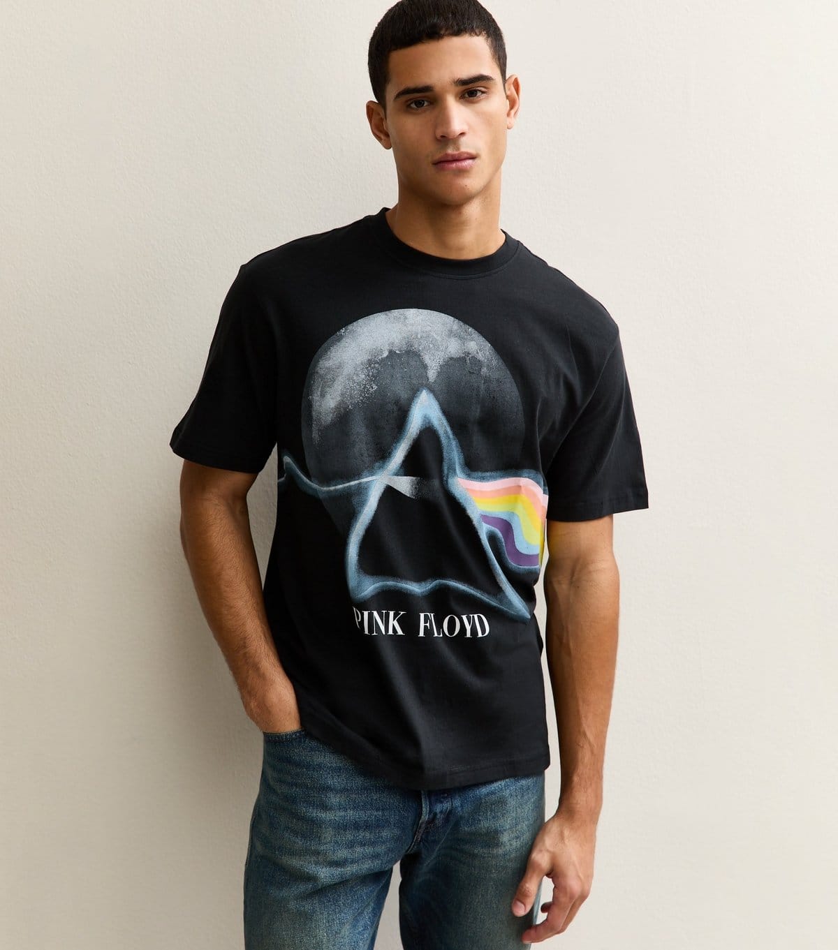 Only & Sons Black Pink Floyd Print T-Shirt