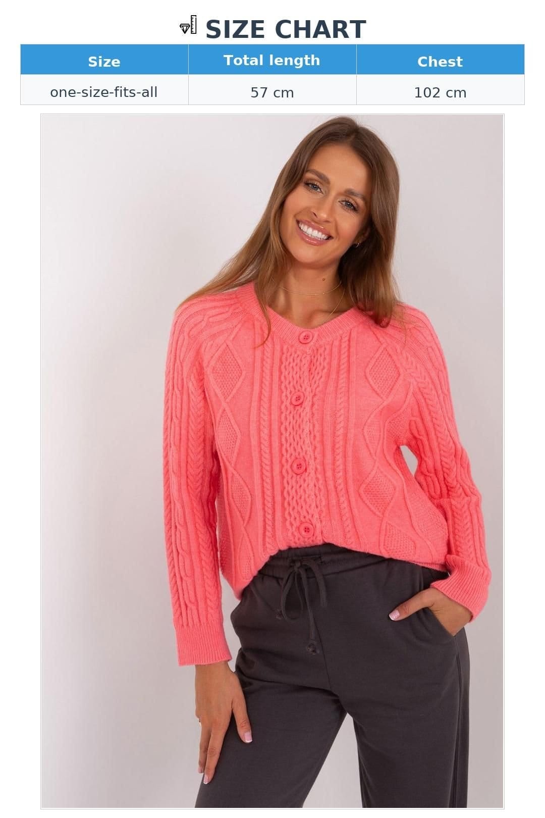 Love Lace Love Lace Women's Variegated Texture Button Front Cardigan Style 187575 in Pink - 4