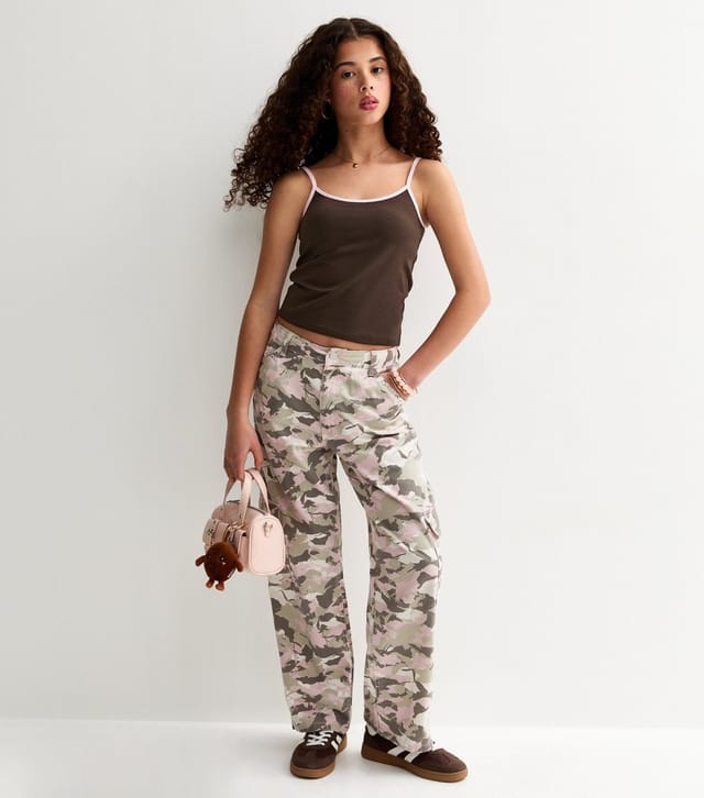 New Look Girls' Dark Brown Jersey Scoop Neck Cami Top New Look - 3