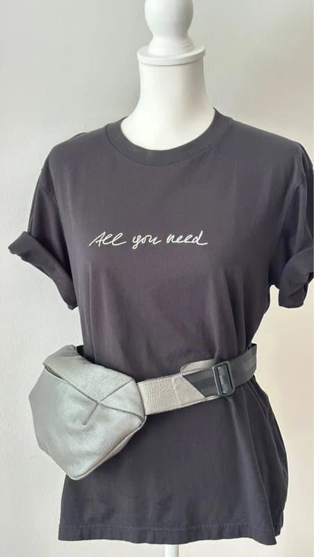 ASOS Silver-gray genuine Leather fanny pack Waist Bag
