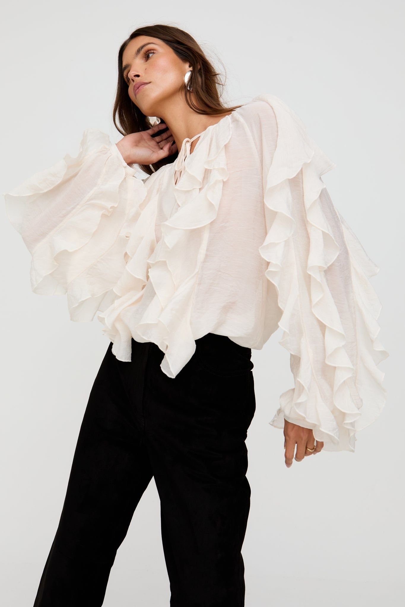 Lily and Lionel Lily and Lionel Women's Sophie All Over Ruffle Blouse In Cream - 3