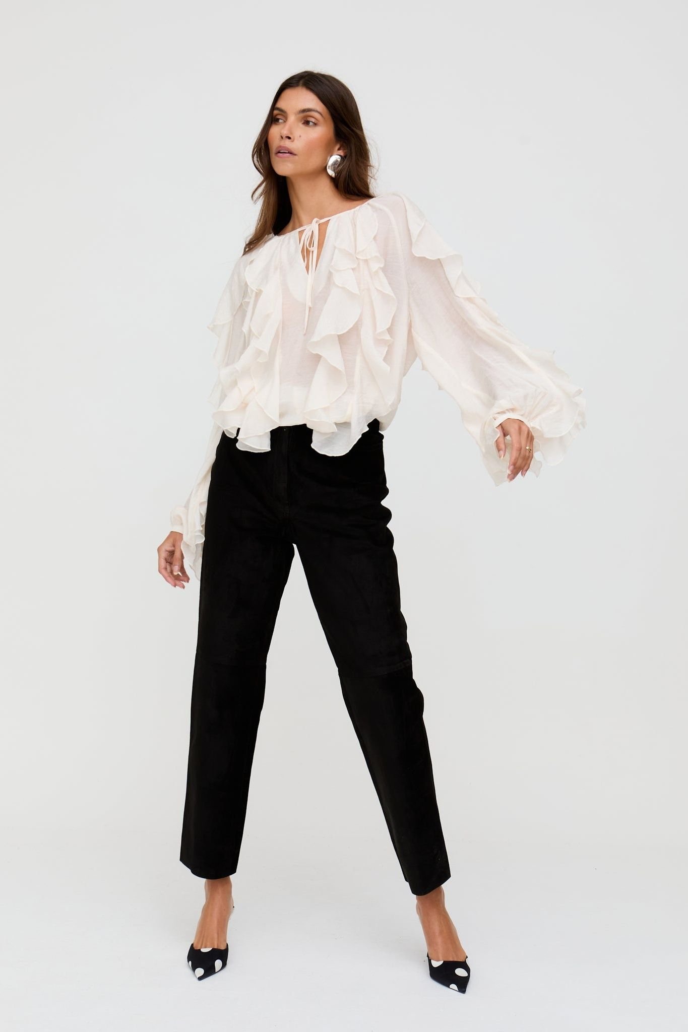 Lily and Lionel Lily and Lionel Women's Sophie All Over Ruffle Blouse In Cream - 4