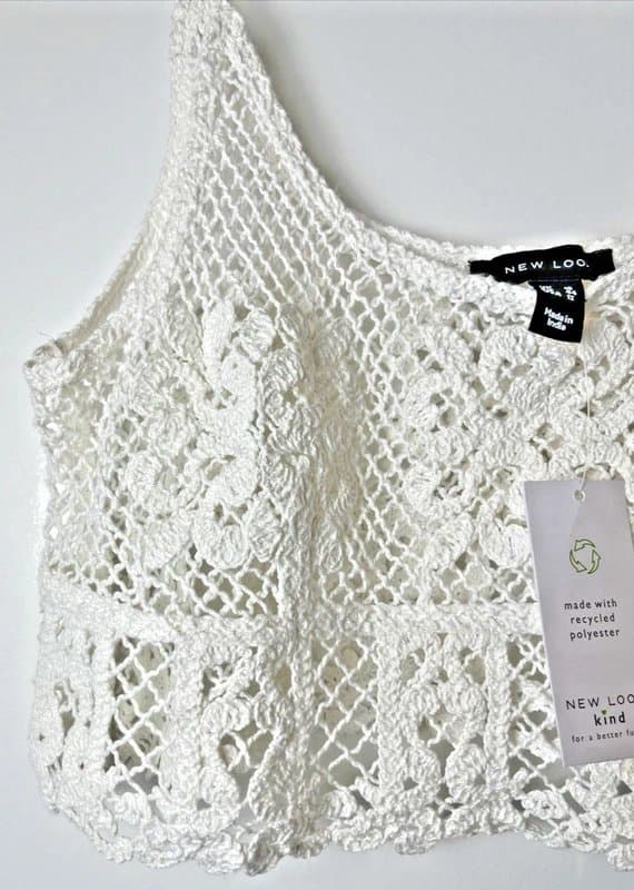 New Look New look - crochet cropped top - size 16 - white
