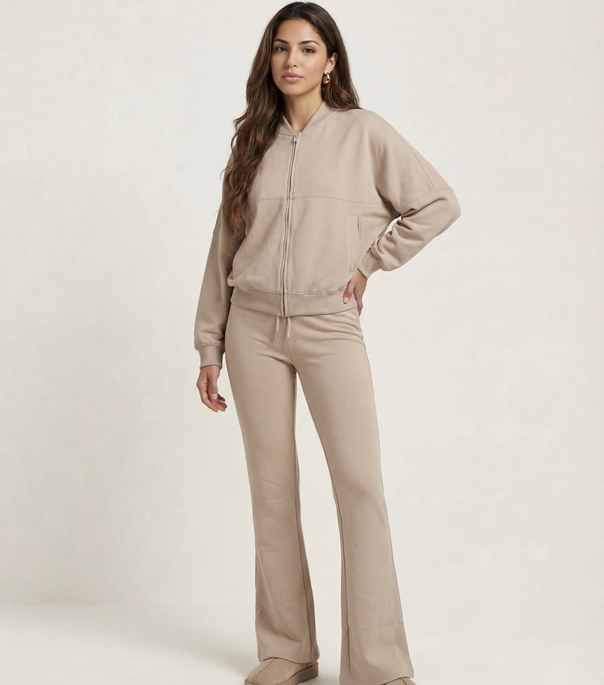 Urban Bliss Women's Brown Bomber Jacket and Trousers Set Urban Bliss New Look